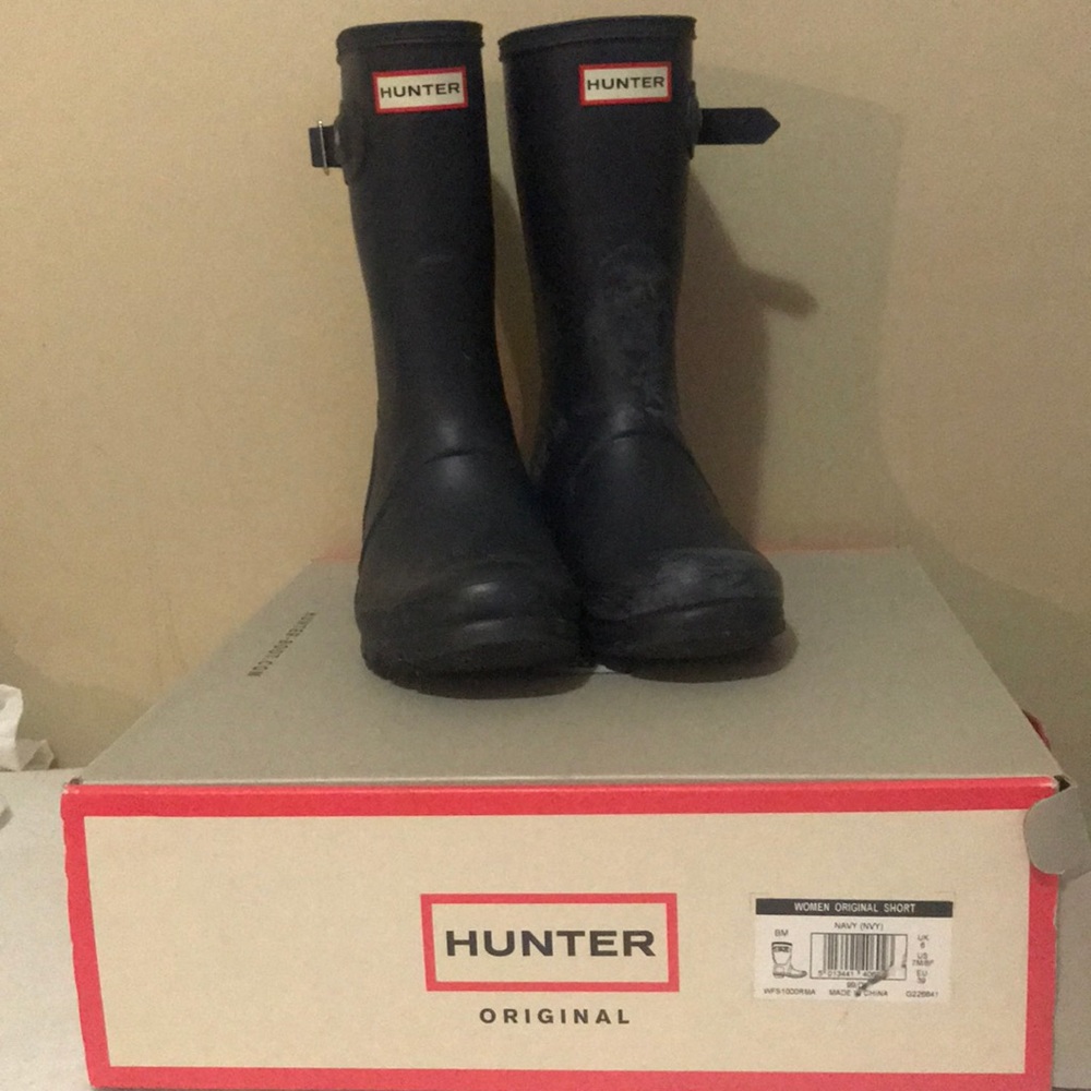 Navy Blue Short Hunter Boots in great condition.